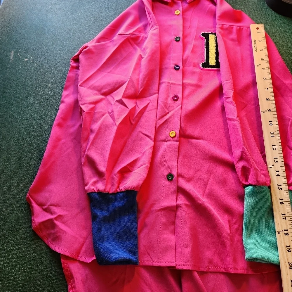 Baddie Varsity Shirt Pink - Size S - Picture 9 of 10